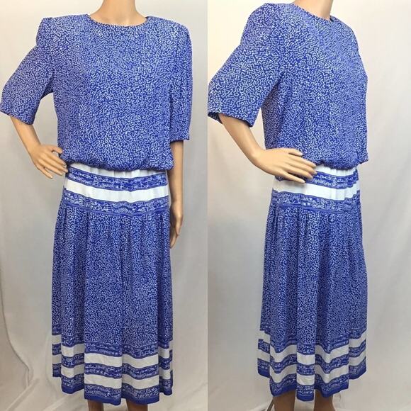 Vintage 80s Abstract Cynthia Howie Flapper Dress - Picture 1 of 7
